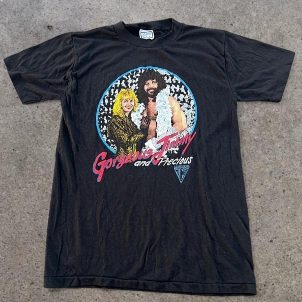 Vintage 1986 NWA Wrestling JCP‎ Gorgeous Jimmy Precious Tee Single Stitch Mens L